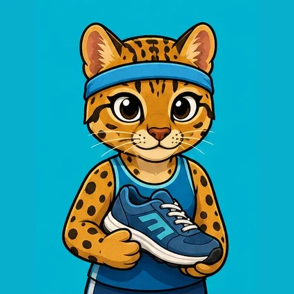 Avatar animado: Jaguatirica, Tênis e faixa
