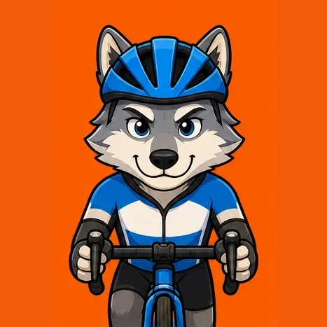 Avatar animado: Lobo, Capacete e bicicleta
