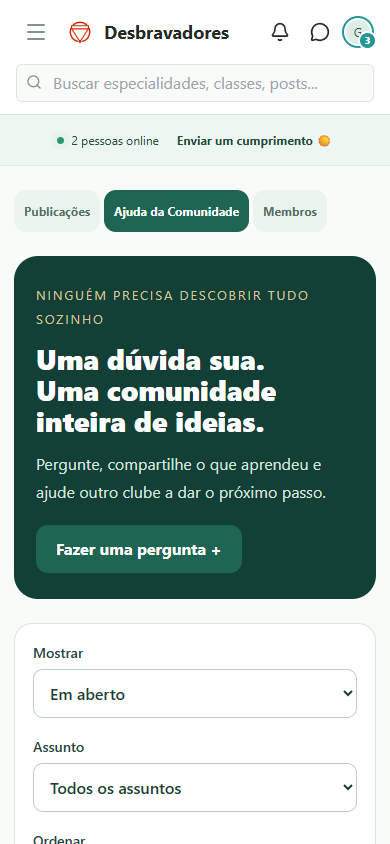 Captura no celular: 2. Encontre ajuda para continuar